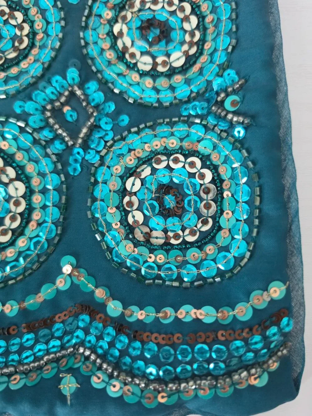 Pier 1 Sequined Teal 12x12 Pillow Cover